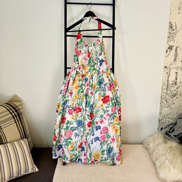Vintage Floral Halter Sundress Size 4 Petite - Picture 4 of 9